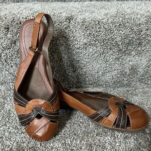 Natural Sole Leather Sling-Back Sandals